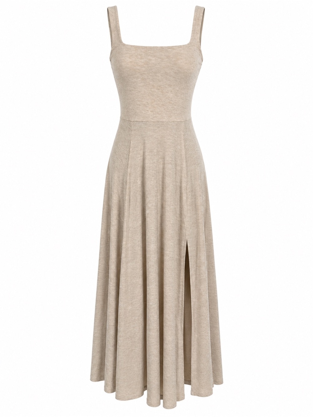 Aritzia Wilfred Beige Fit & Flare Midi Dress